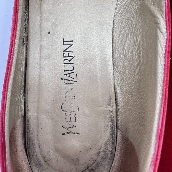 Yves Saint Laurent Women Size 7.5M Red Chilli Ballet Slip On Flat Shoes - Picture 15 of 16